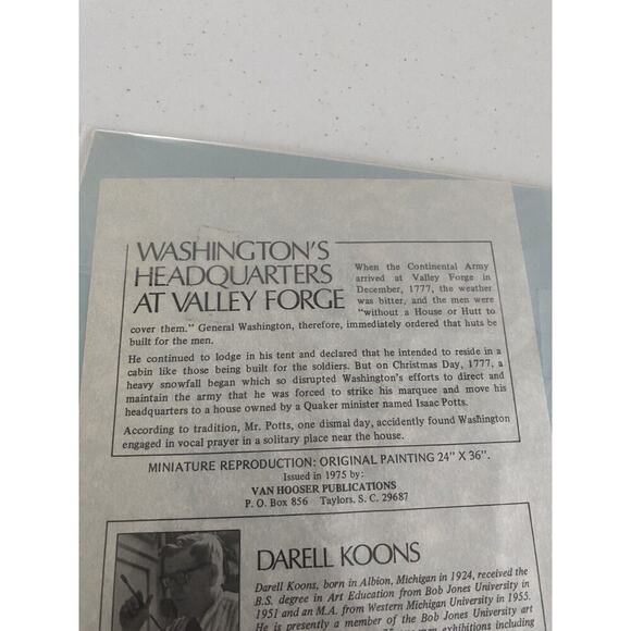 Darell Koons Art Print Washingtons Headquarters Valley Forge RARE Listed Artist - Picture 8 of 9